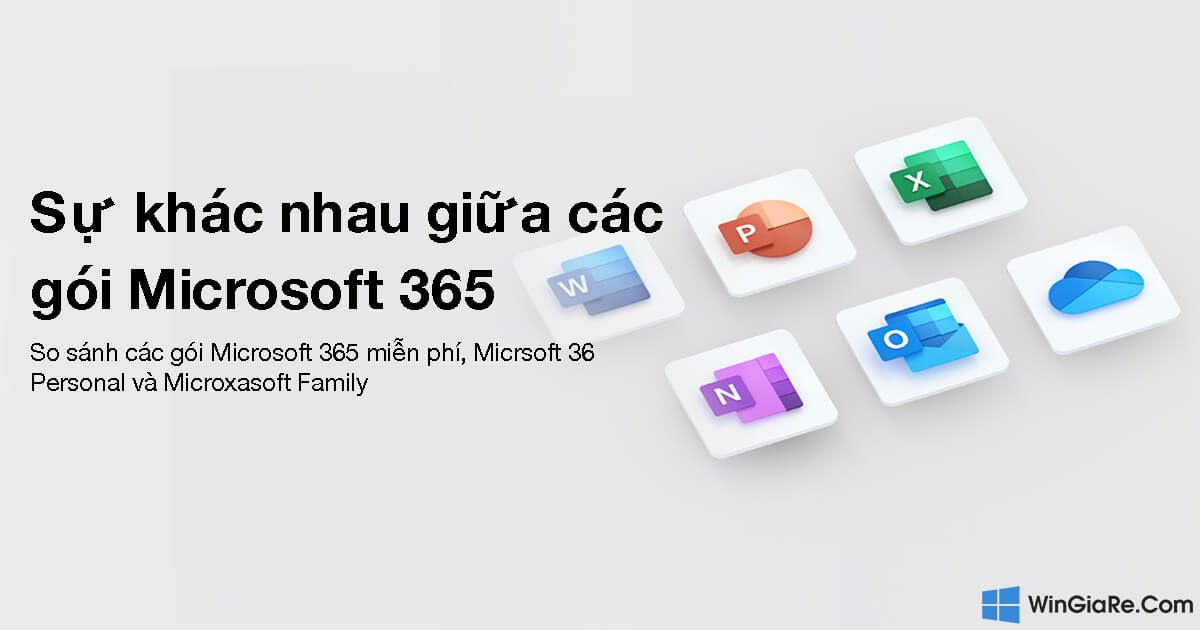 Sự khác nhau giữa các gói Microsoft 365 miễn phí, Personal và gói Family 1