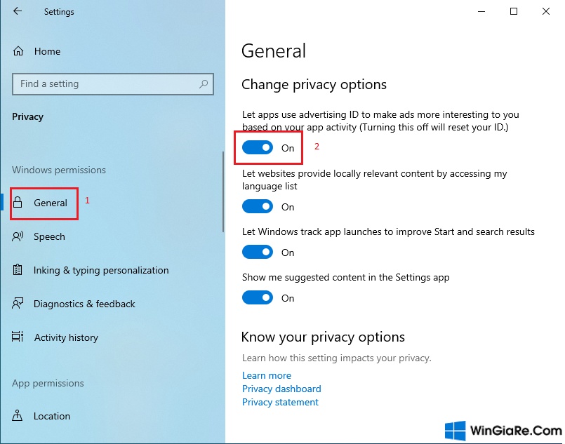 Mẹo kiểm soát quyền riêng tư cá nhân trong Windows 10 3