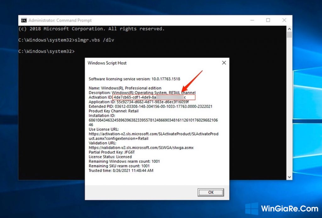 Cách xóa Product Key Windows 10 về trạng thái chưa kích hoạt