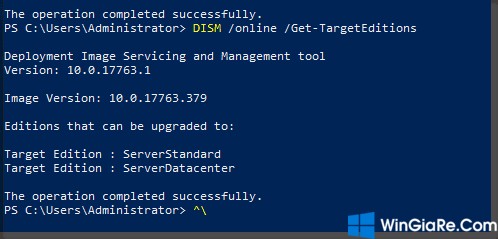 Cách chuyển Windows Server 2019 Evaluation sang Standard/Datacenter