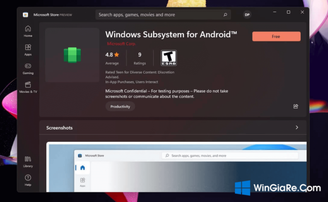 Cách cài đặt Windows Subsystem cho Android