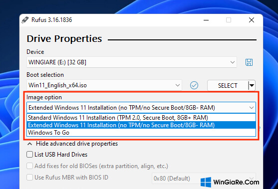 Cách tạo USB Boot cài Windows 11 bằng Rufus bỏ qua TPM 2.0 và Secure Boot 3