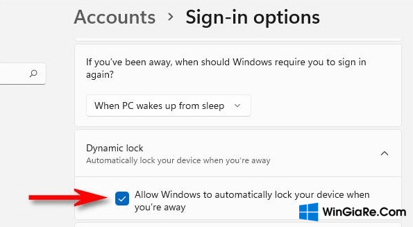 Khoá PC Windows 11 thông qua tính năng Dynamic Lock