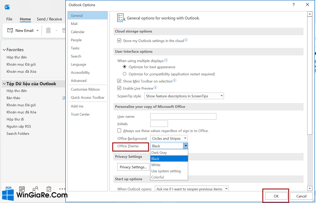 Cách kích hoạt Dark Mode của Outlook trên di động và máy tính