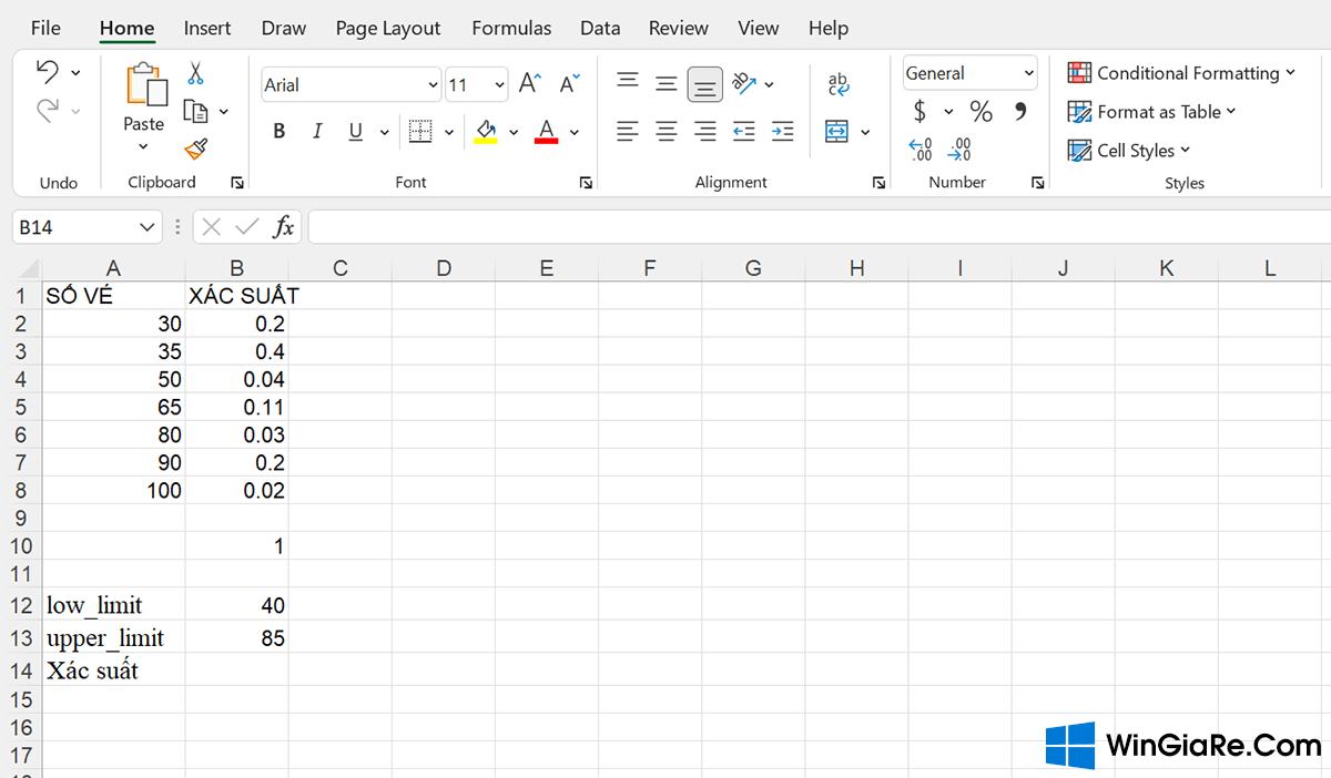 Chi tiết cách tính xác suất đơn giản, nhanh chóng trên Excel