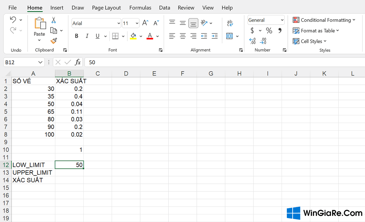 Chi tiết cách tính xác suất đơn giản, nhanh chóng trên Excel