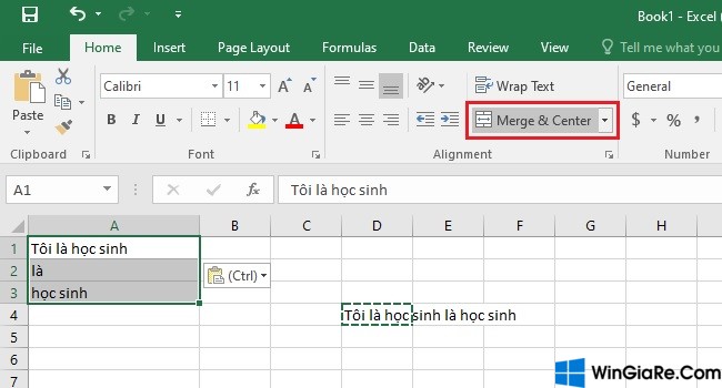 Thủ thuật Excel: cách gộp 2 ô trở lên không mất dữ liệu