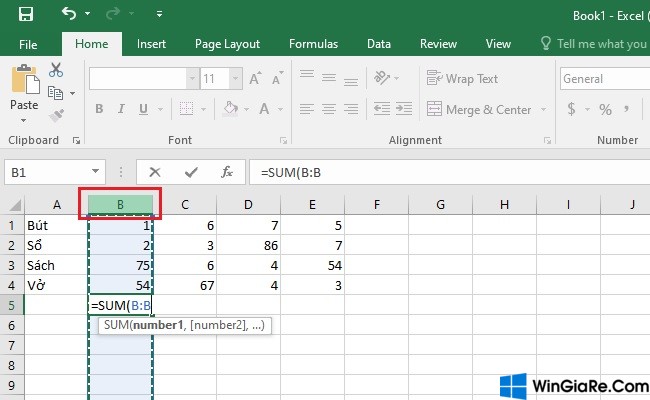Hướng dẫn cách tính tổng hàng, tổng cột trong Excel