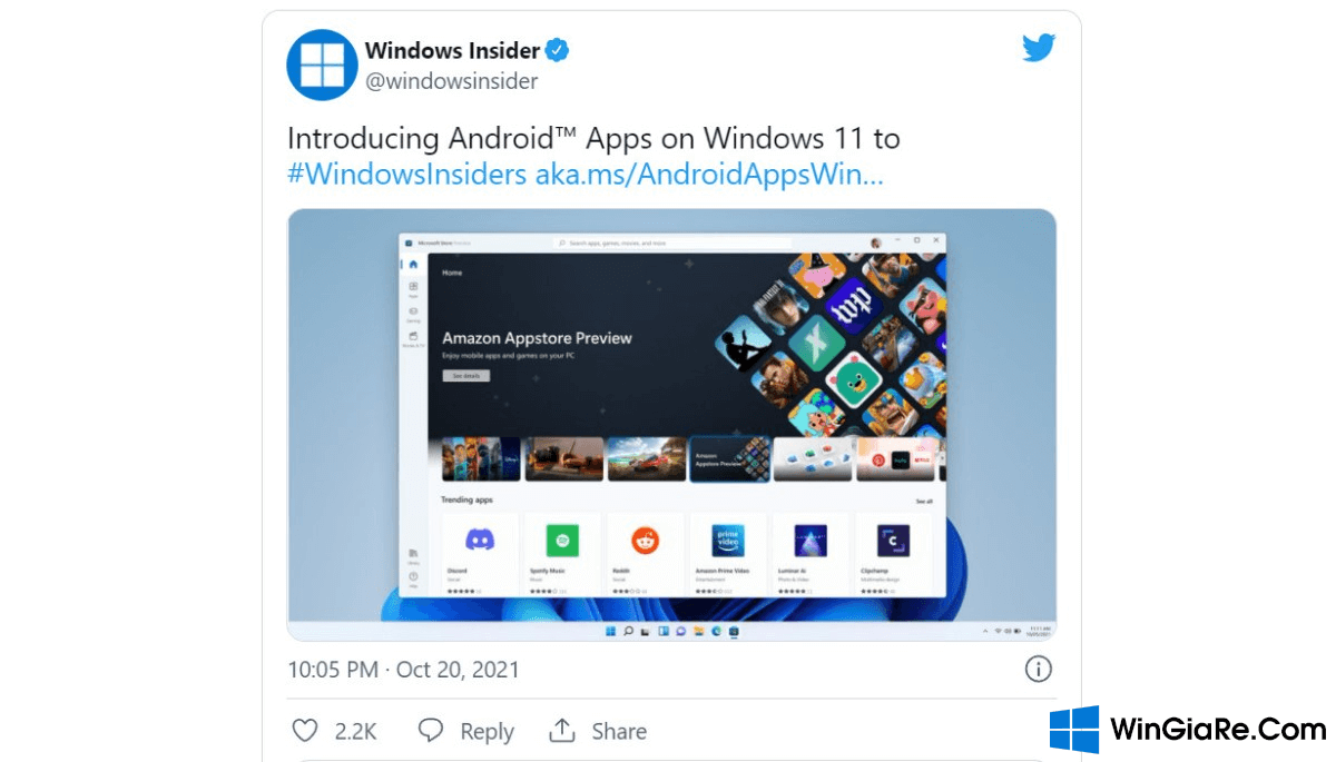 Windows 11 yêu cầu cấu hình nào để chạy các ứng dụng Android?