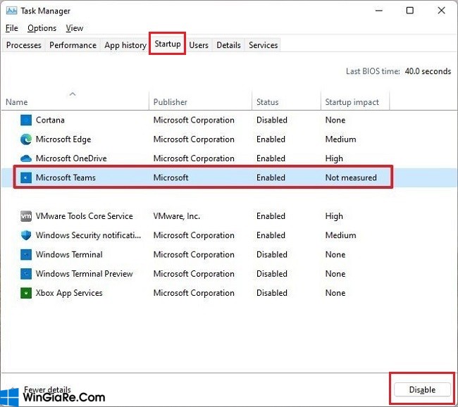 Cách ngăn ứng dụng tự động mở khi bật máy tính Windows 11