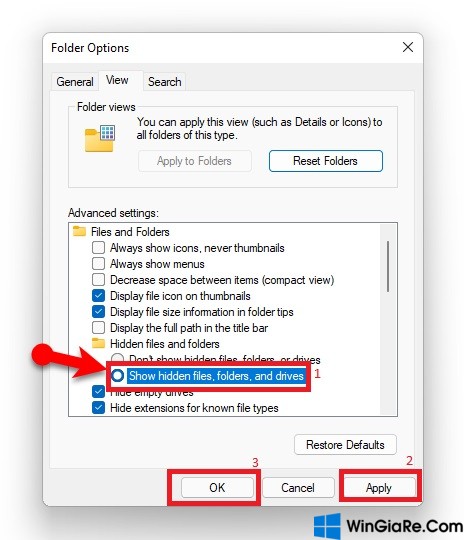 Cách ẩn file, thư mục, drive trên Windows 11