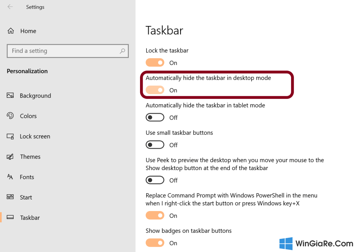 Cách tự động ẩn thanh Taskbar trên Windows 10 tiệc ích dễ làm