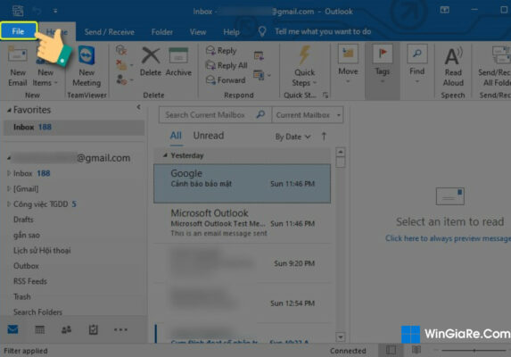 Sửa lỗi không tìm được mail trong Outlook 2016, 2019, 2021 2