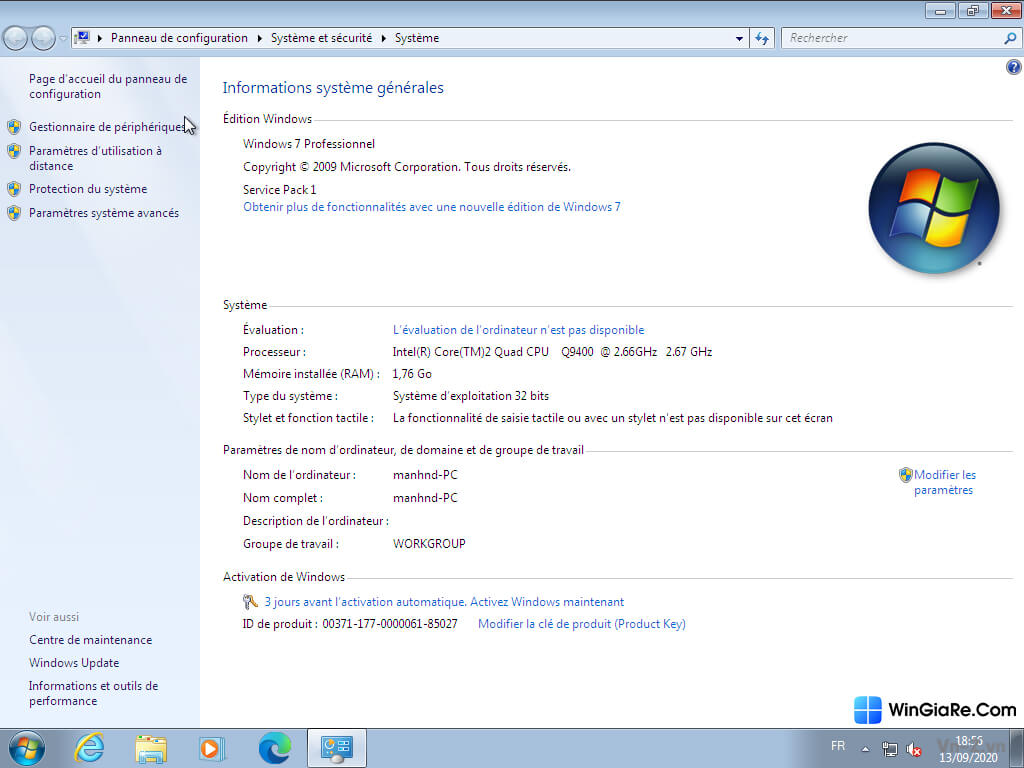 Windows 7 Pro(Service Pack 1) 3