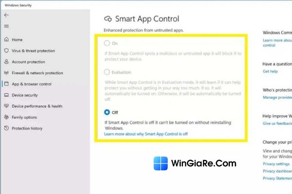 Hướng dẫn cách bật/tắt Smart App Control trên Windows 11