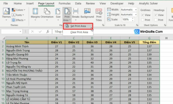Hướng dẫn chi tiết cách in bảng trong Excel vừa trang A4 4