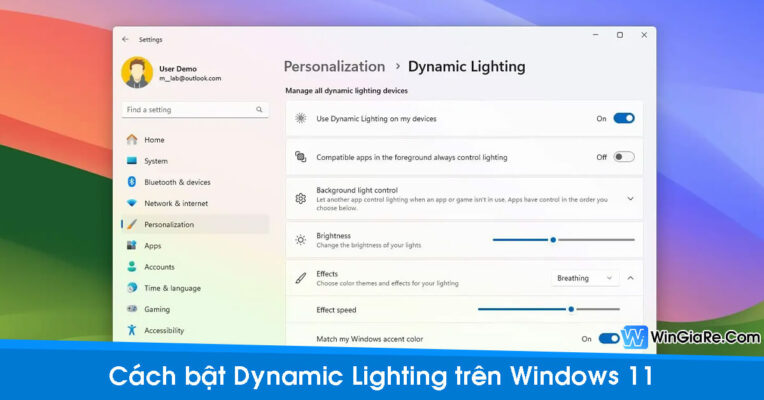 Cách bật Dynamic Lighting trên Windows 11 1